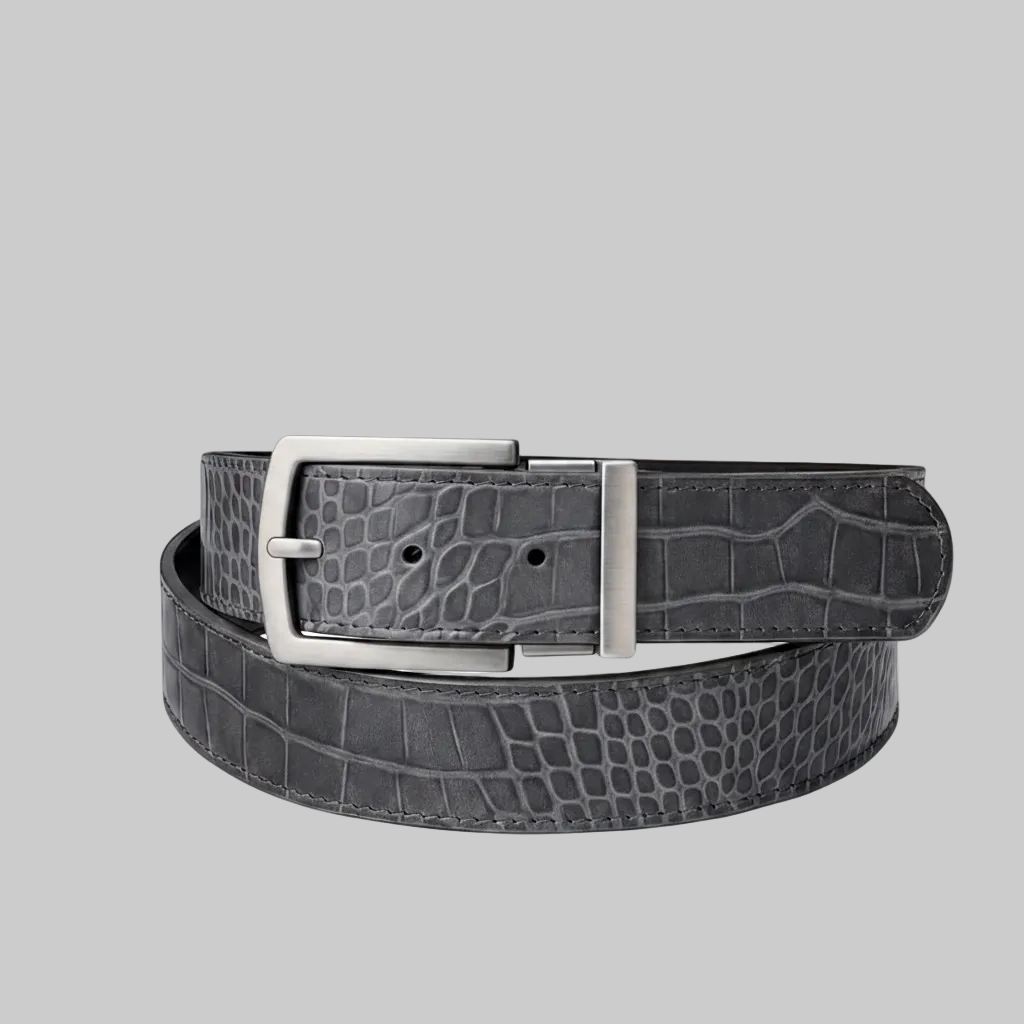 Gray Croc Spencer Belt