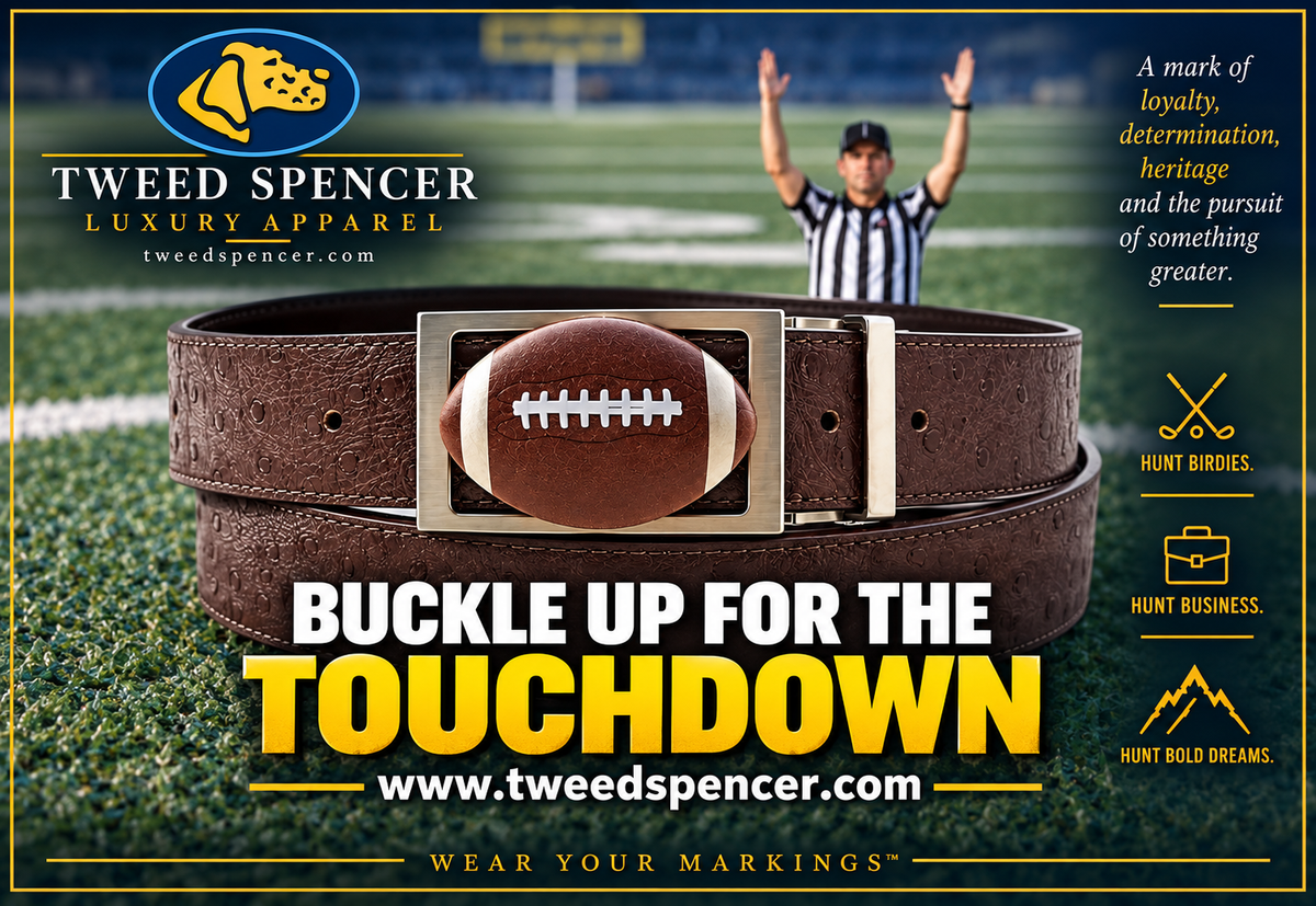 Brown Ostrich Football Belt