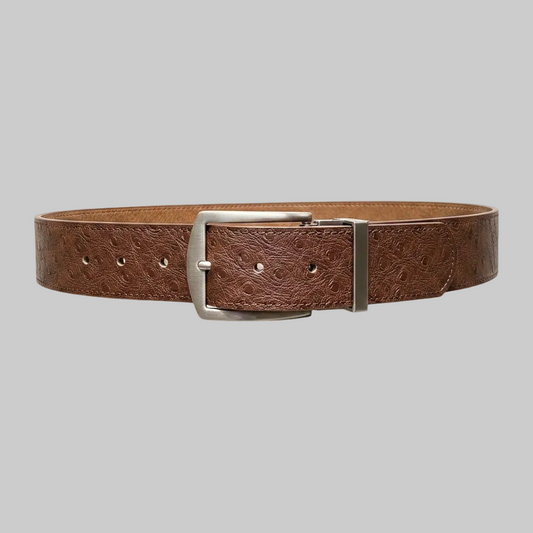 Brown Ostrich Spencer Belt