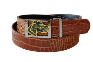 Camo Hunting Dog Buckle on Mock Croc Leather Strap
