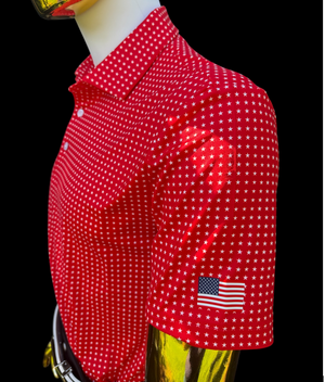 USA Stars Red Performance Polo