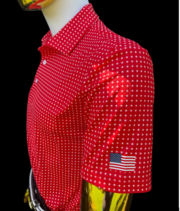 USA Stars Red Performance Polo